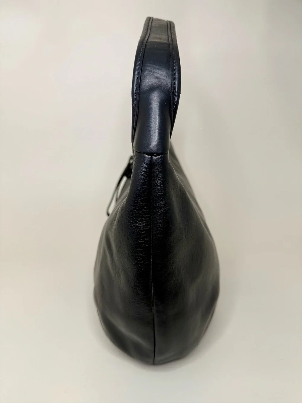 Coach Ergo Hobo Black Leather Shoulder Bag F12347 Blue Interior
